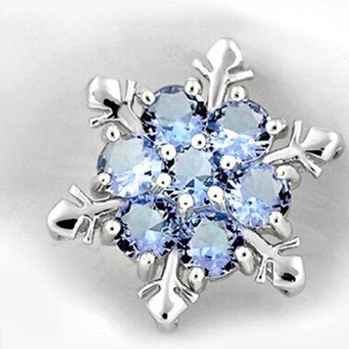 Women's Fashion Silver Plated Dazzing Snowflake Blue-
