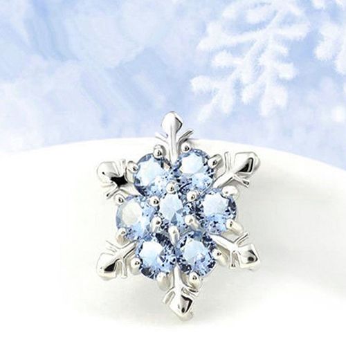 Women's Fashion Silver Plated Dazzing Snowflake Blue-
