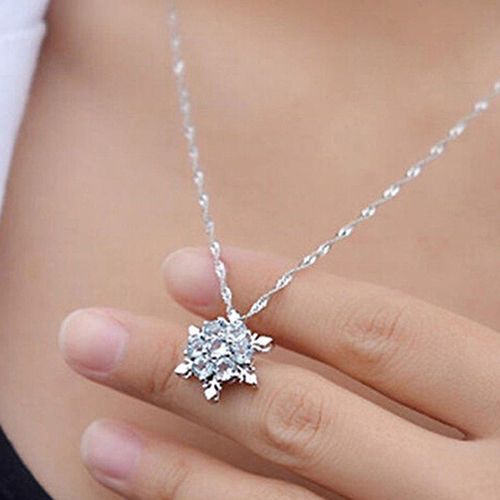 Women's Fashion Silver Plated Dazzing Snowflake Blue-