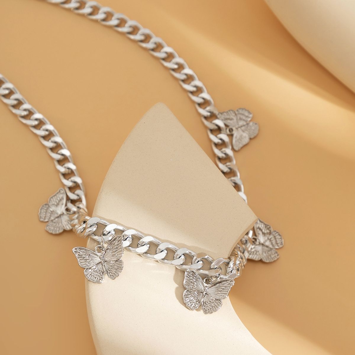 Butterfly Waist Chain Butterfly Pendant Body Chain Silver