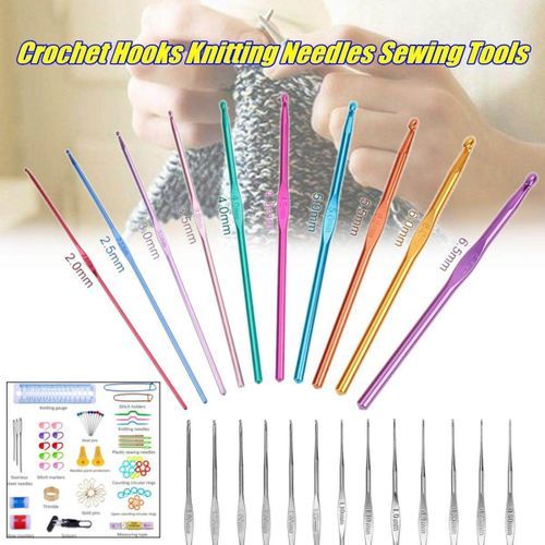 100Pcs/Set Crochet Hooks Knitting Sewing Tools Full Set Knit Stitch Holders Crocheting Tools