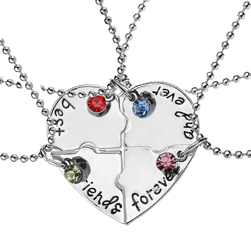Cross-border European and American good friends Best Friends pendant love lettering four-piece necklace accessories small three piece set