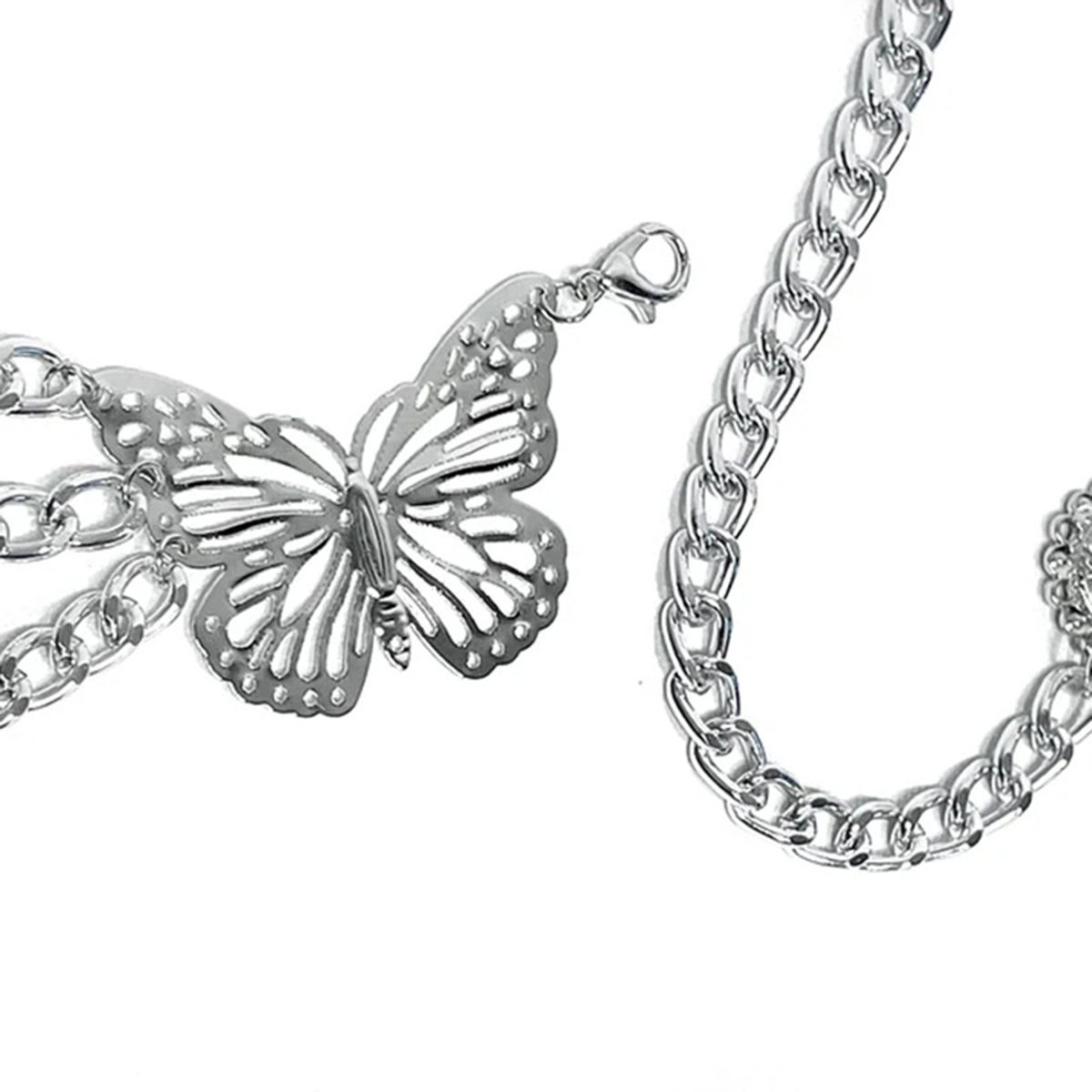 Belly Chain Metal Butterfly Waist Chain Silver