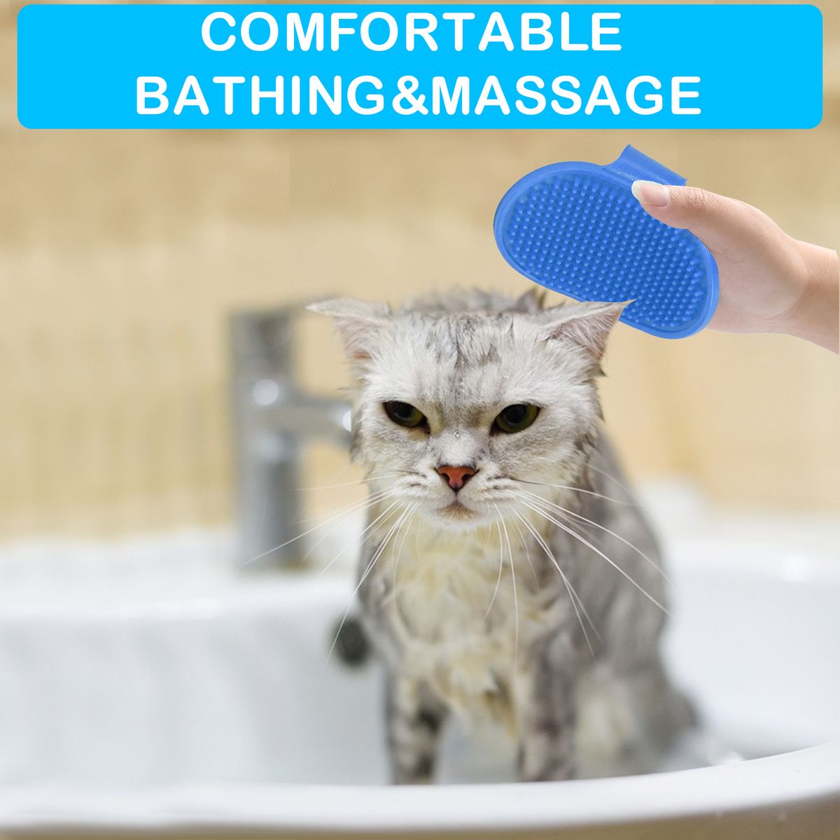 8 PCS Cat-Bathing Bag Set Pet Trimmer Comb Anti-bite