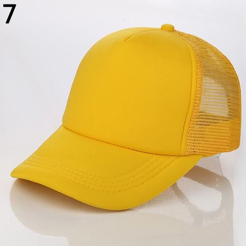 Unisex Attractive Baseball Cap Trucker Mesh Blank-Orange