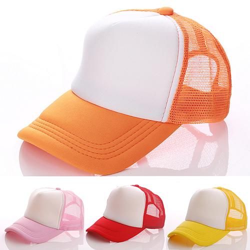 Unisex Attractive Baseball Cap Trucker Mesh Blank-Orange