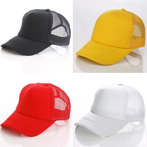 Unisex Attractive Baseball Cap Trucker Mesh Blank-Orange