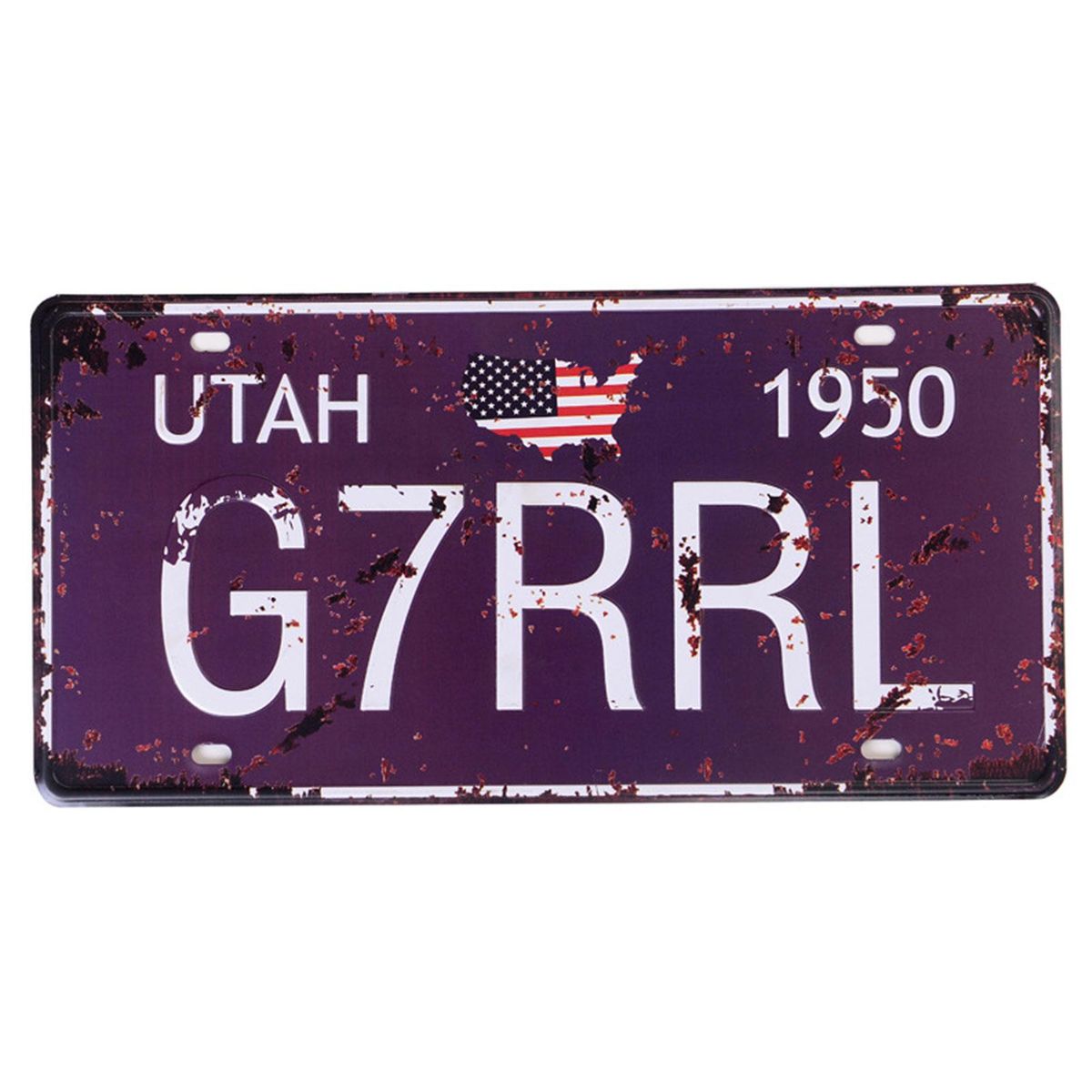Metal Wall Painting Car Number Metal Plate Decor