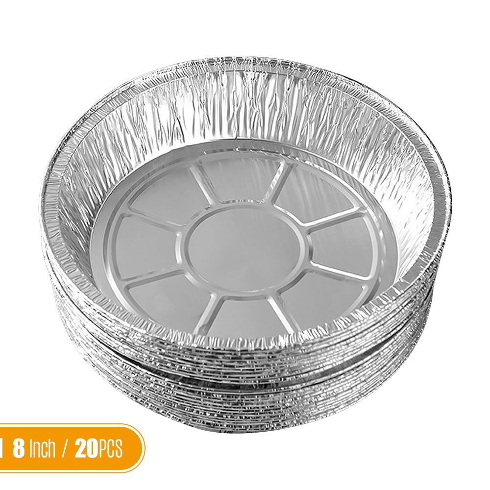 20PCS 8 Inch Disposable Aluminum Foil Plates Round Tin Foil