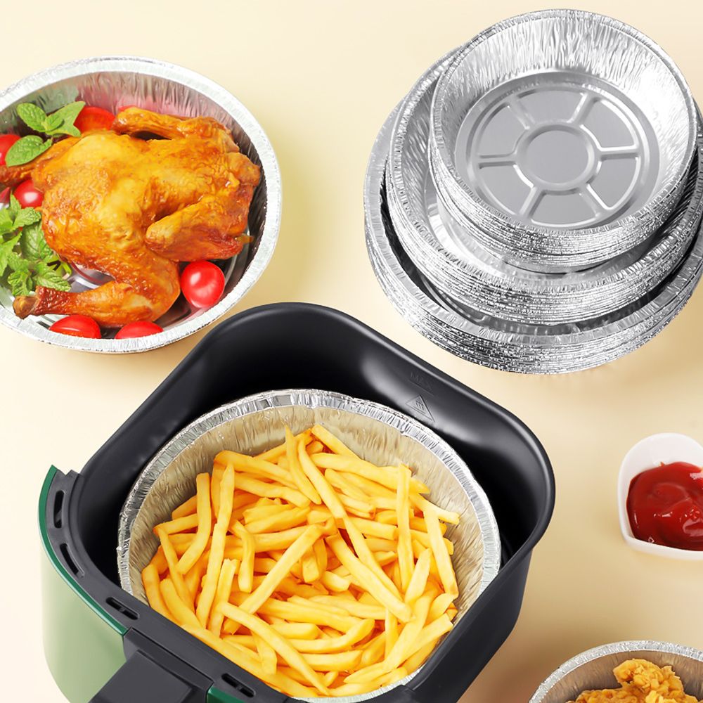 20PCS 8 Inch Disposable Aluminum Foil Plates Round Tin Foil