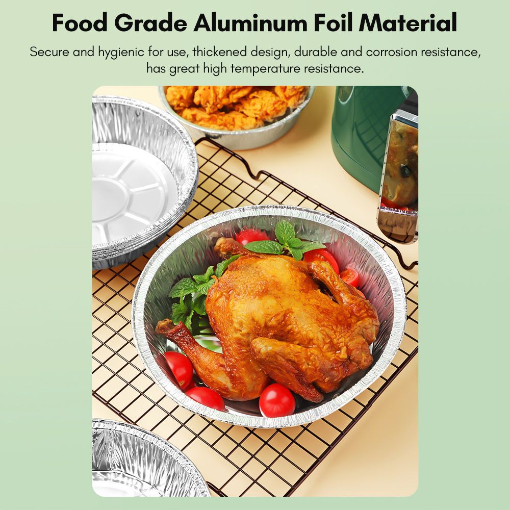 20PCS 8 Inch Disposable Aluminum Foil Plates Round Tin Foil