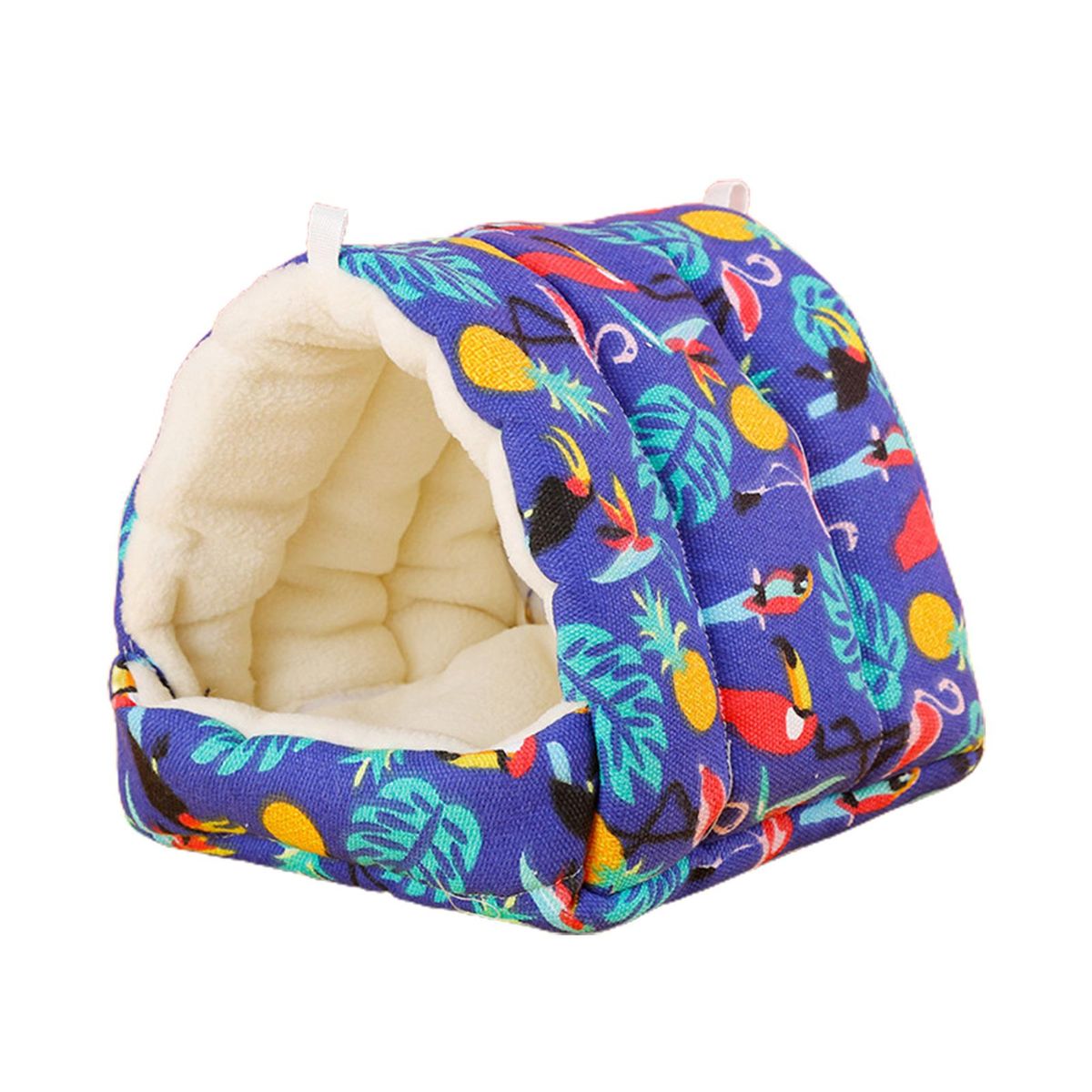 Parrot Cage Cartoon Flamingo Print Hamster Nest Royal Blue