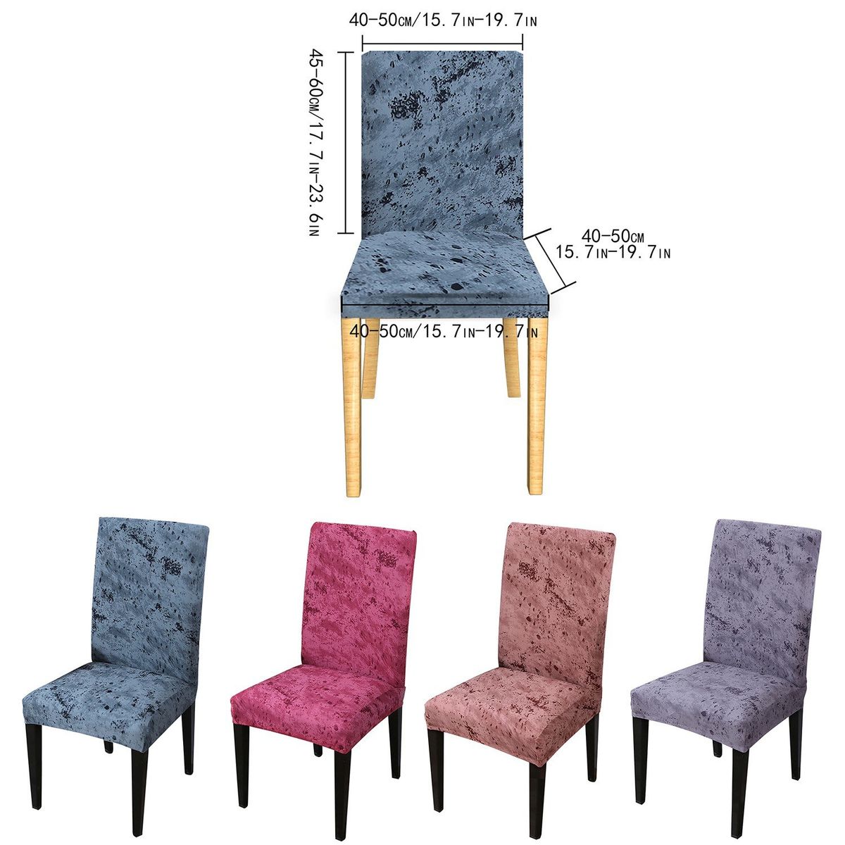 2pcs Printed Chair Cover Soft Milk Silk Home Seat Protector