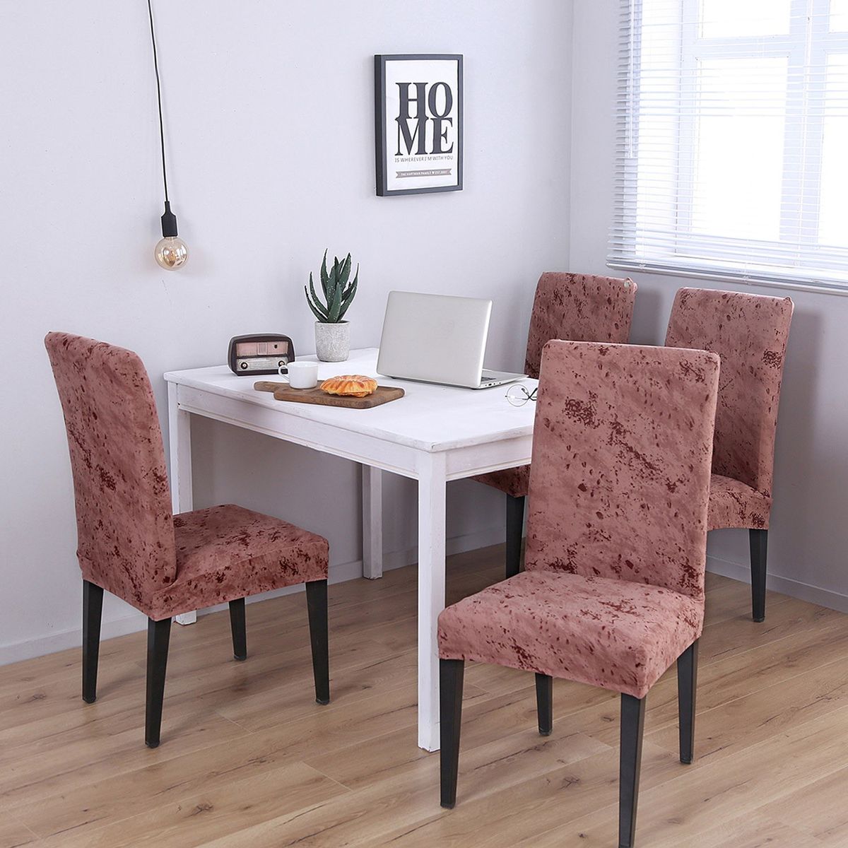2pcs Printed Chair Cover Soft Milk Silk Home Seat Protector