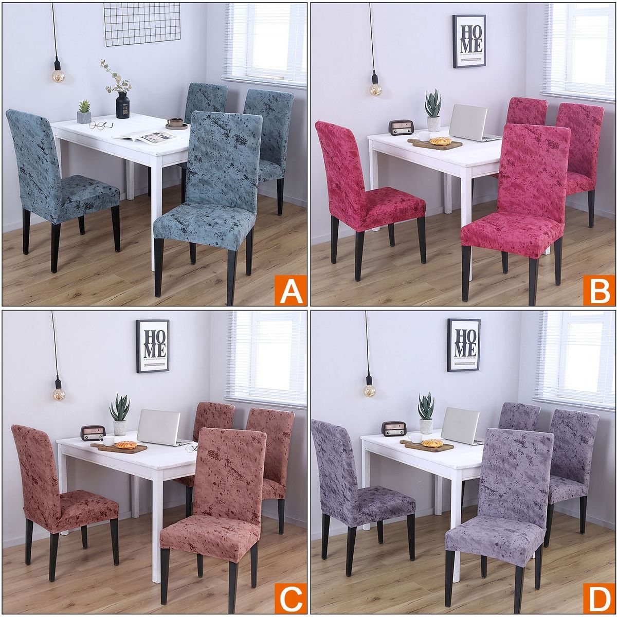 2pcs Printed Chair Cover Soft Milk Silk Home Seat Protector