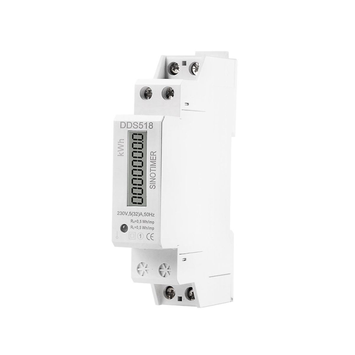 Single Phase Din Rail LCD Digital Display Electricity Power Consumption Energy Watt Meter Wattmeter KWh 5-32A
