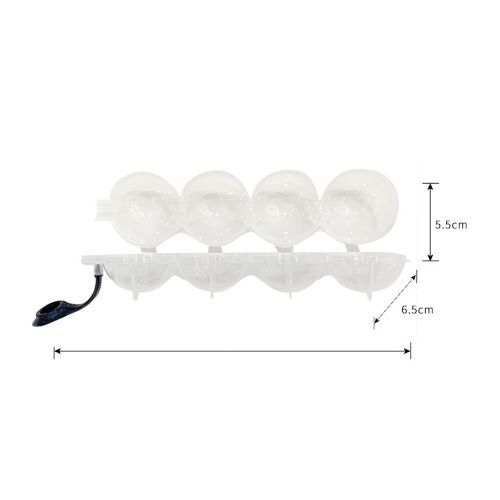 2Pcs 4 Hole Ice Hockey Silicone Mould 5.5cm Big Size Ball DIY Whiskey Wine Tail Ice Cube Maker Party Home Bar Kitchen Tool-Clear
