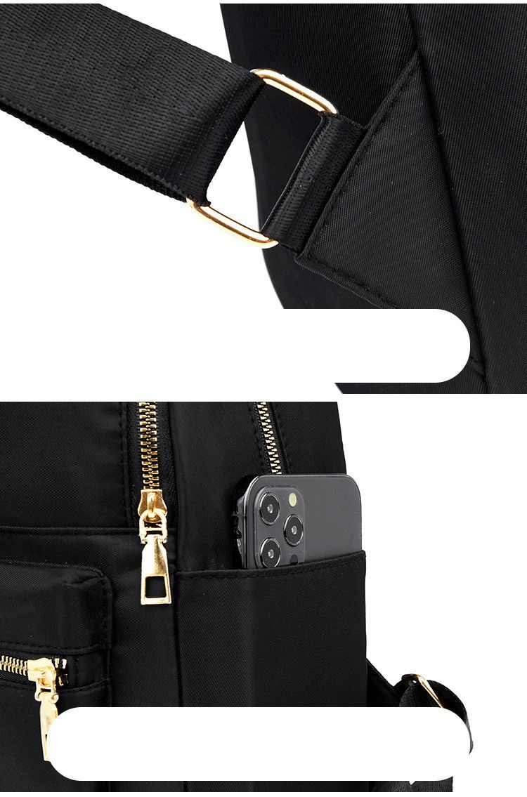 Ladies Top Backpack Bags School Waterproof Travel Shoulder Black