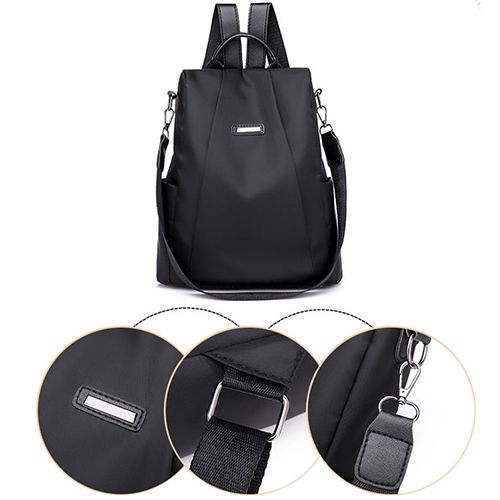 Women's Large Capacity Anti Theft Oxford Backpack - Black
