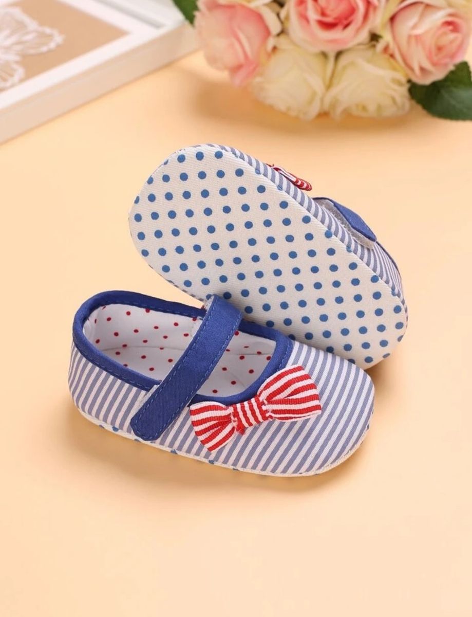 Baby Girl Glitter Side Bow Prewalkers (white/blue)