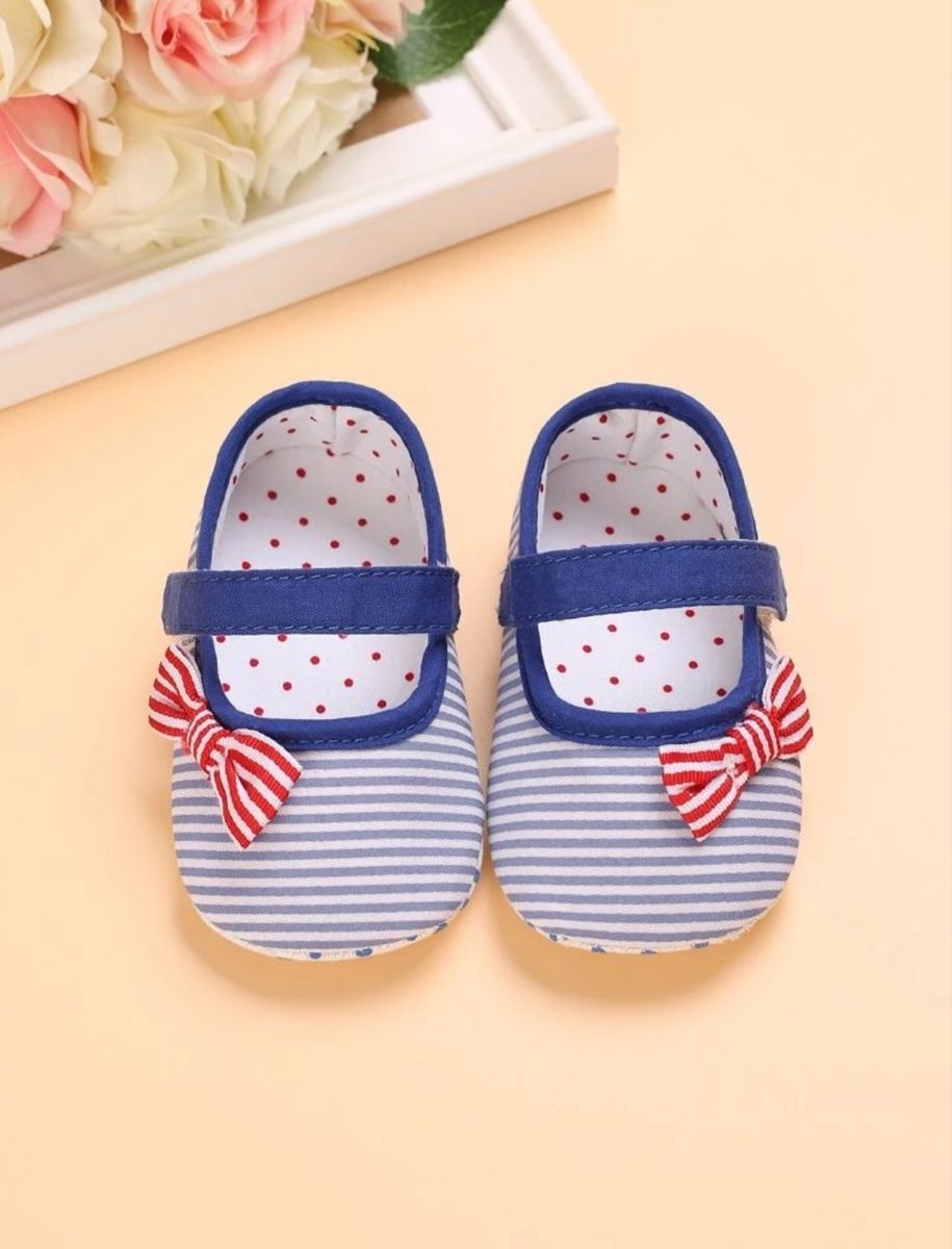 Baby Girl Glitter Side Bow Prewalkers (white/blue)