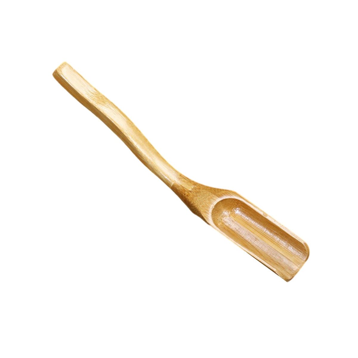 Solid Wood Tea Spoon Kung Fu Tea Scoop Long Handled Wooden for Loose Wooden Color