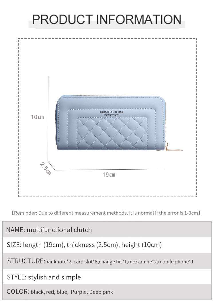 Ladies Zipper Wallet Purse