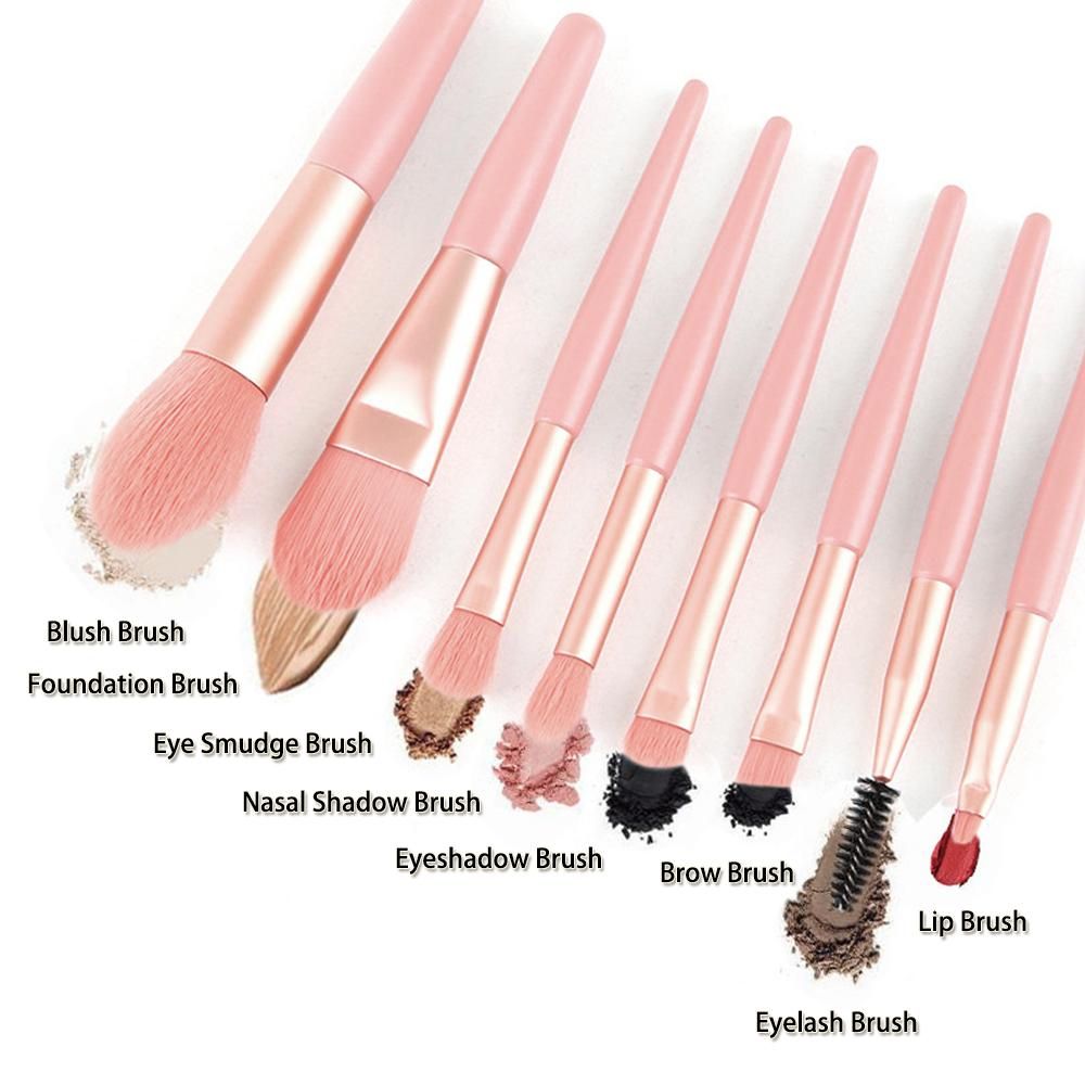 8 PCS Makeup Brushes Set, Professional Cosmetic Brush Kit Premium Foundation Brush Blending Face Powder Blush Concealers Eyeshadow Brush with Storage Bag