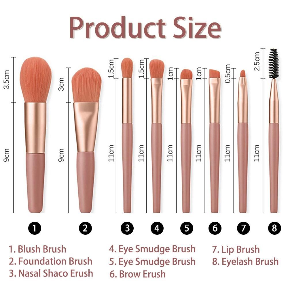 8 PCS Makeup Brushes Set, Professional Cosmetic Brush Kit Premium Foundation Brush Blending Face Powder Blush Concealers Eyeshadow Brush with Storage Bag