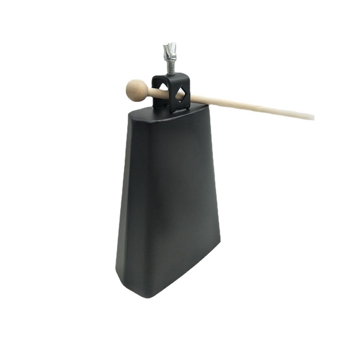 2 x 8 Inch Manual Percussion Cowbell with Wooden Sticks for Drum Set Sports Home Farm Black