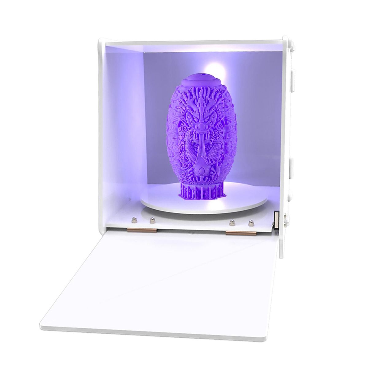 Geeetech UV Resin Curing Box with 360° Rotating Turntable UV Curing Light Station Machine Evenly Curing Intelligent Protection Timing Setting for 405nm Resin for Most SLA DLP LCD 3D Printer UV Model