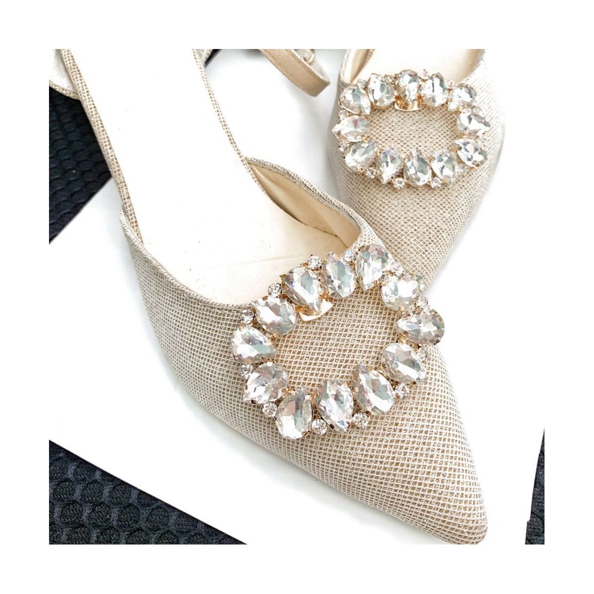 4Pcs Elegant Rhine Crystal Metal Shoe Clips Bridal Flower Shoe Buckles for Wedding Party Purse Hardware Decoration