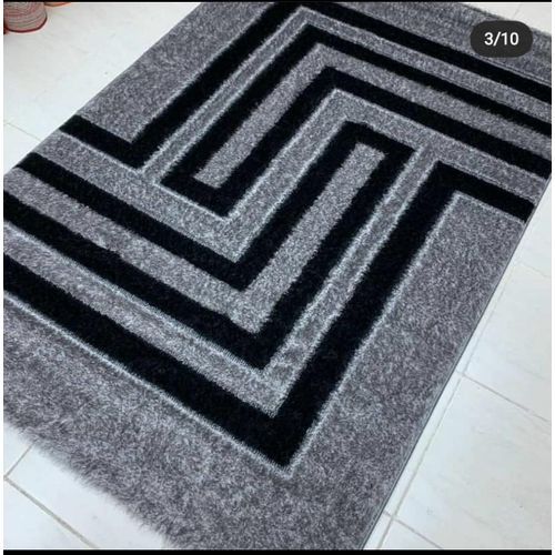 Shaggy Centre Rug (4by6/5by7)ft Ash/black
