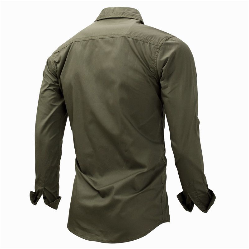 Men's Long Sleeve 100% Cotton Field Shirt - Green