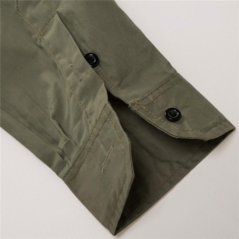Men's Long Sleeve 100% Cotton Field Shirt - Green