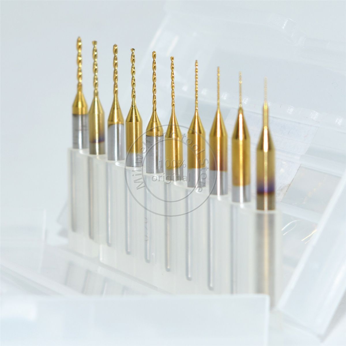 10 PCS-3.175mm,0.2mm-1.1mm,CNC Machine Tool,TiN Coated Pcb Drill,10 Models Tungsten Steel PCB,Glass, Fiber, Resin Drill