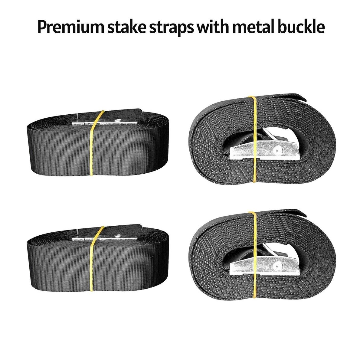 4PCS 42cm Heavy Duty Trampoline Anchors Set Stainless Corkscrew Tent Stakes Garden Stakes Set with Straps