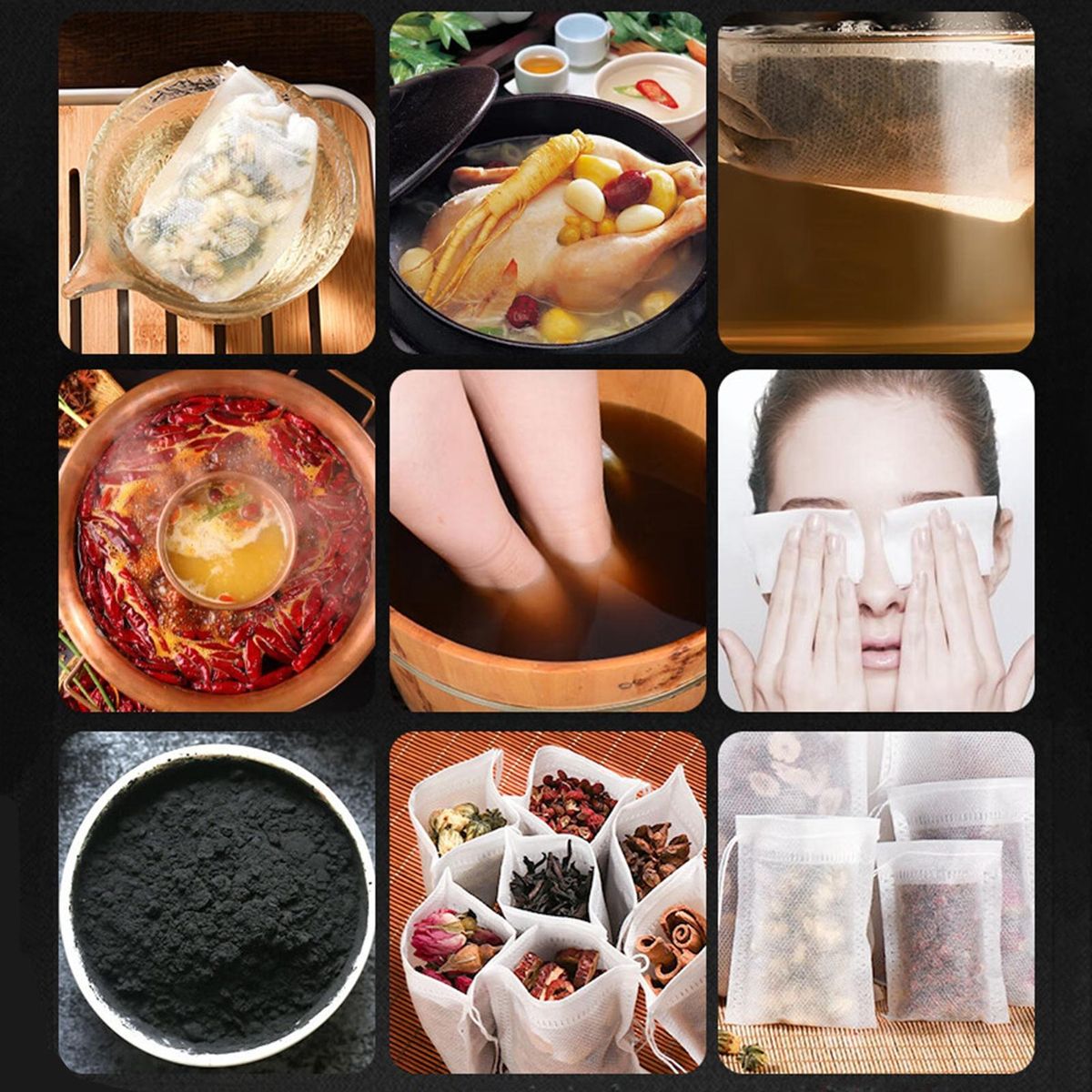 Drawstring Tea Bags Tea Time Essentials 300 Heat-resistant for Loose White