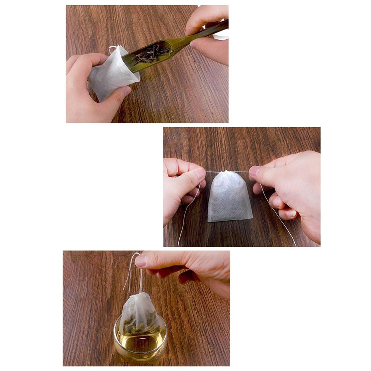 Drawstring Tea Bags Tea Time Essentials 300 Heat-resistant for Loose White