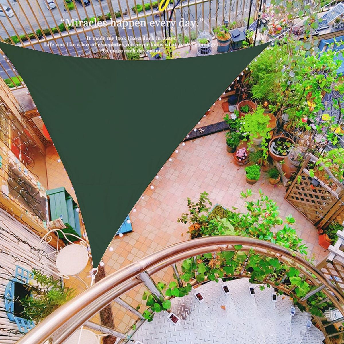 Sun Shade Cloth High Stability Sun Shade Canopy Atrovirens