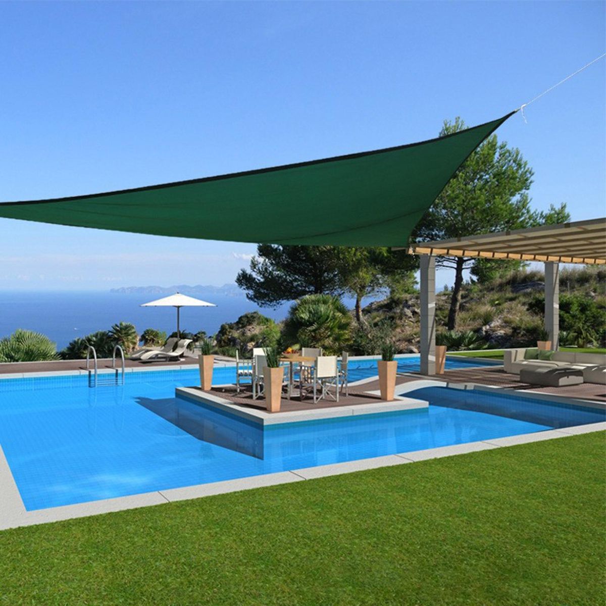 Sun Shade Cloth High Stability Sun Shade Canopy Atrovirens