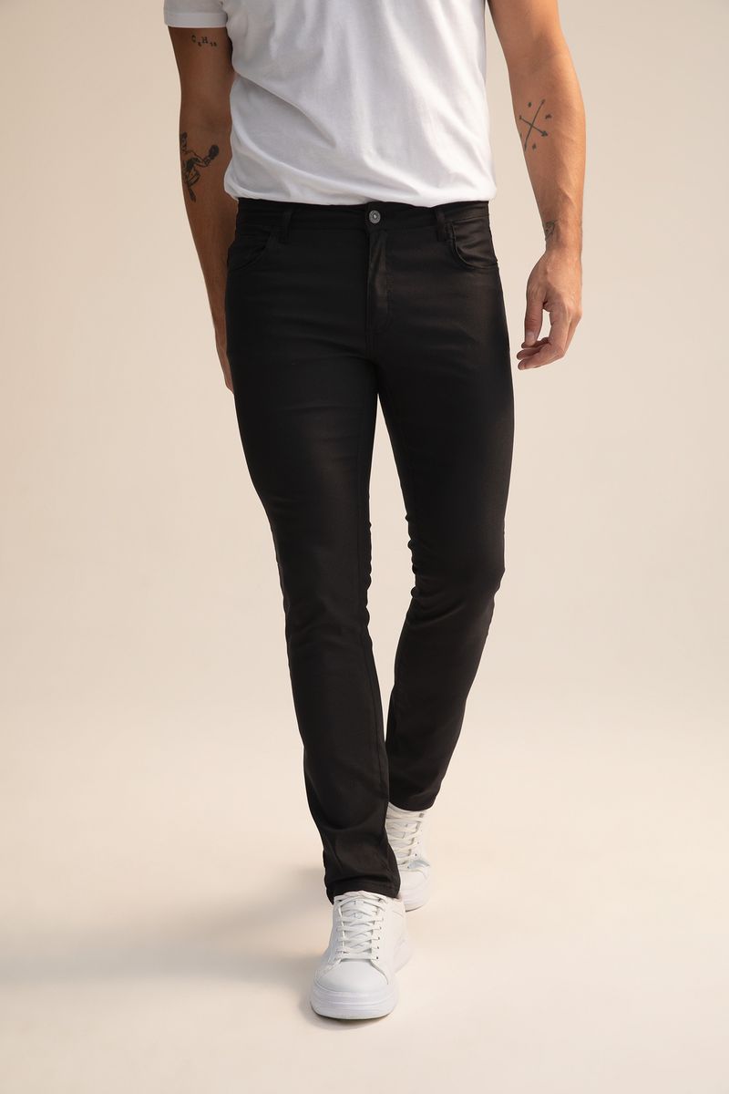 Man - Slim Fit Chino Trousers-Black