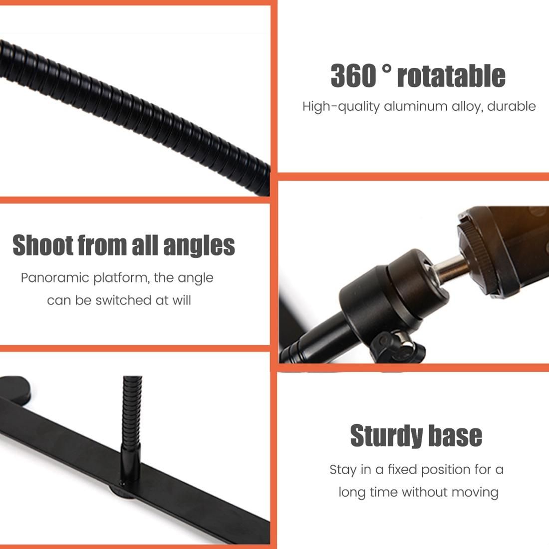 Adjustable Tripod with Cellphone Holder, Overhead Phone Moun