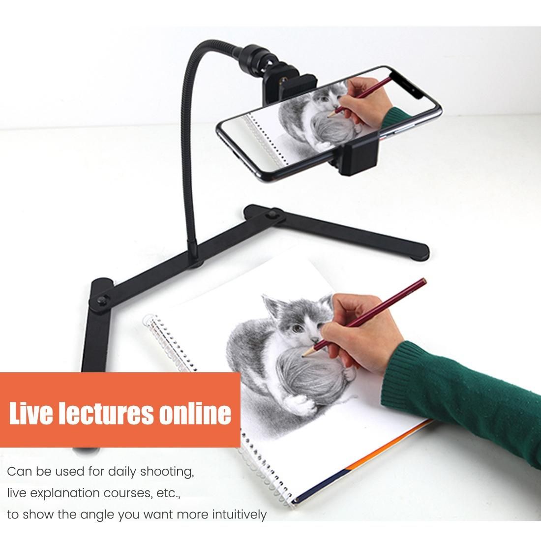 Adjustable Tripod with Cellphone Holder, Overhead Phone Moun