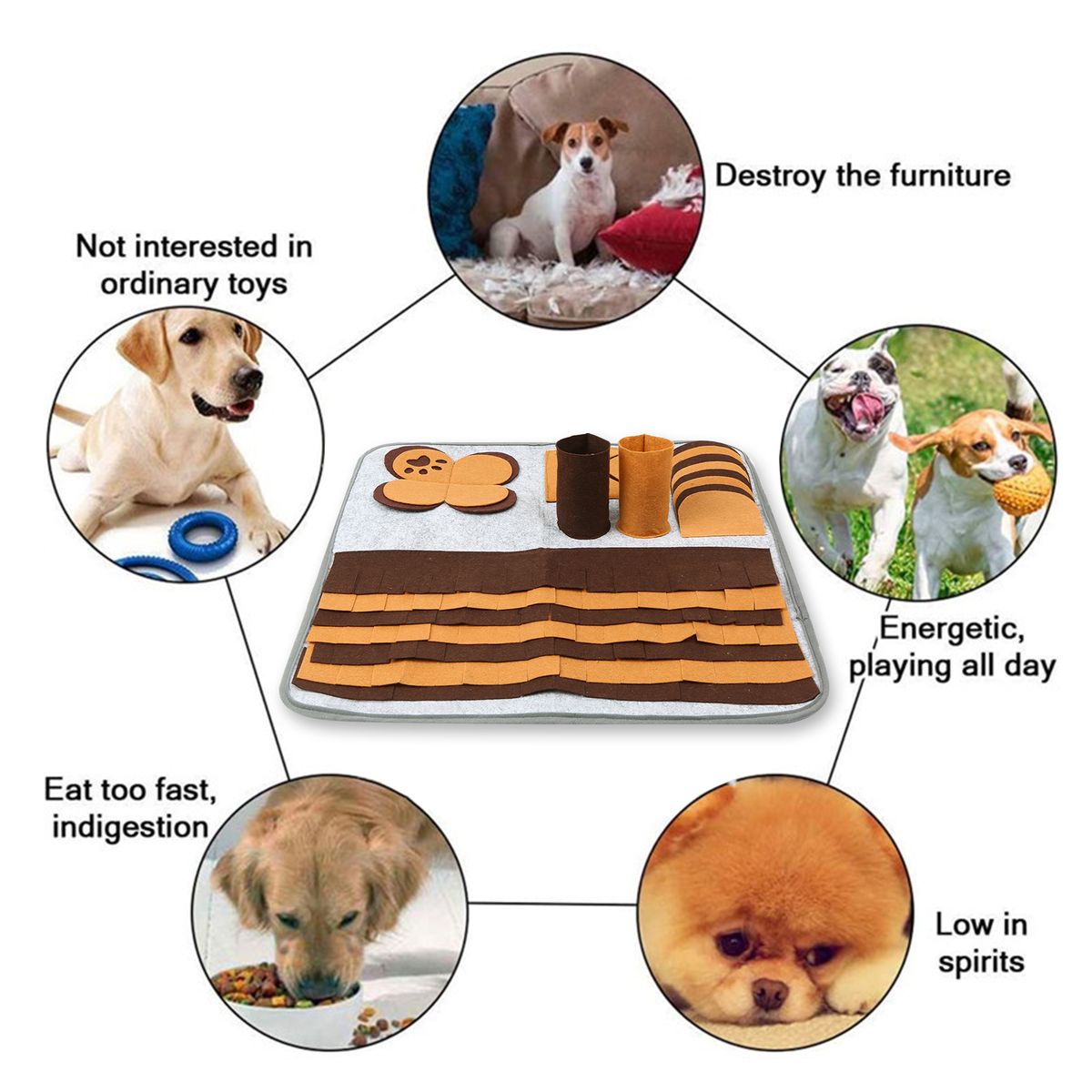 Pet Snuffle Mat Dog Snuffle Feeding Mat Interactive Pet Toys