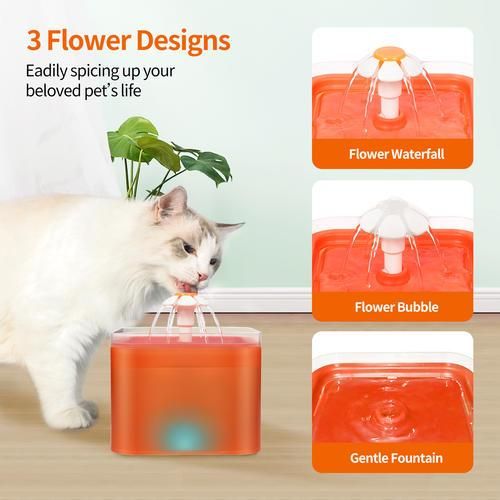Pet Cat Water Fountain Automatic Cat Water Feeder Electric Water  Dispenser Container With Display For Dog And Cats