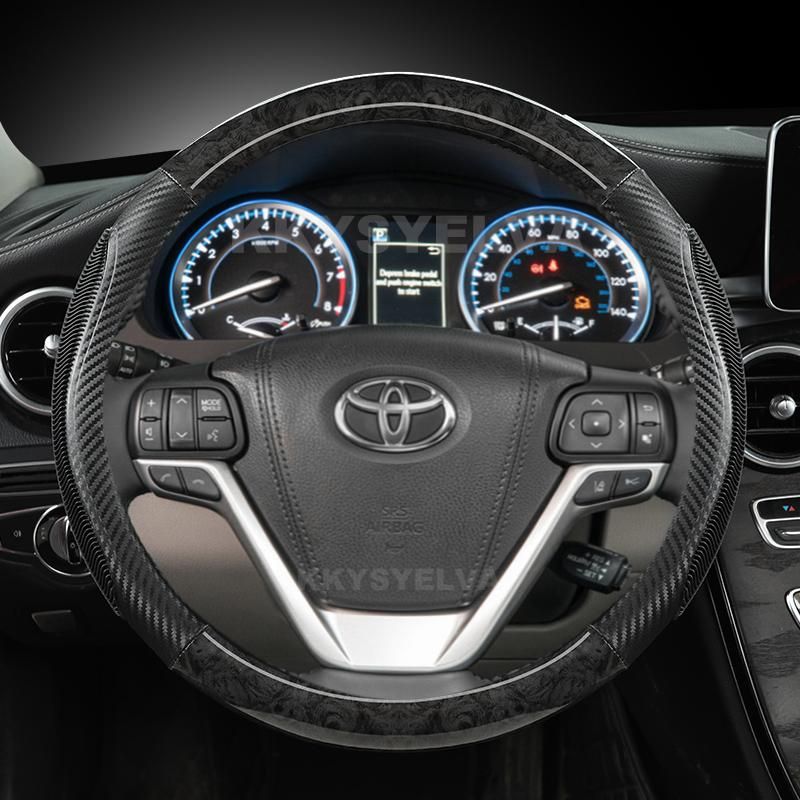 Mahogany Wood Grain Car Steering Wheel Cover For Toyota Highlander 2014 2015 2016 2017 2018  Sienna 2015 2016 -