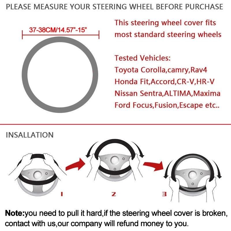 Mahogany Wood Grain Car Steering Wheel Cover For Toyota Highlander 2014 2015 2016 2017 2018  Sienna 2015 2016 -