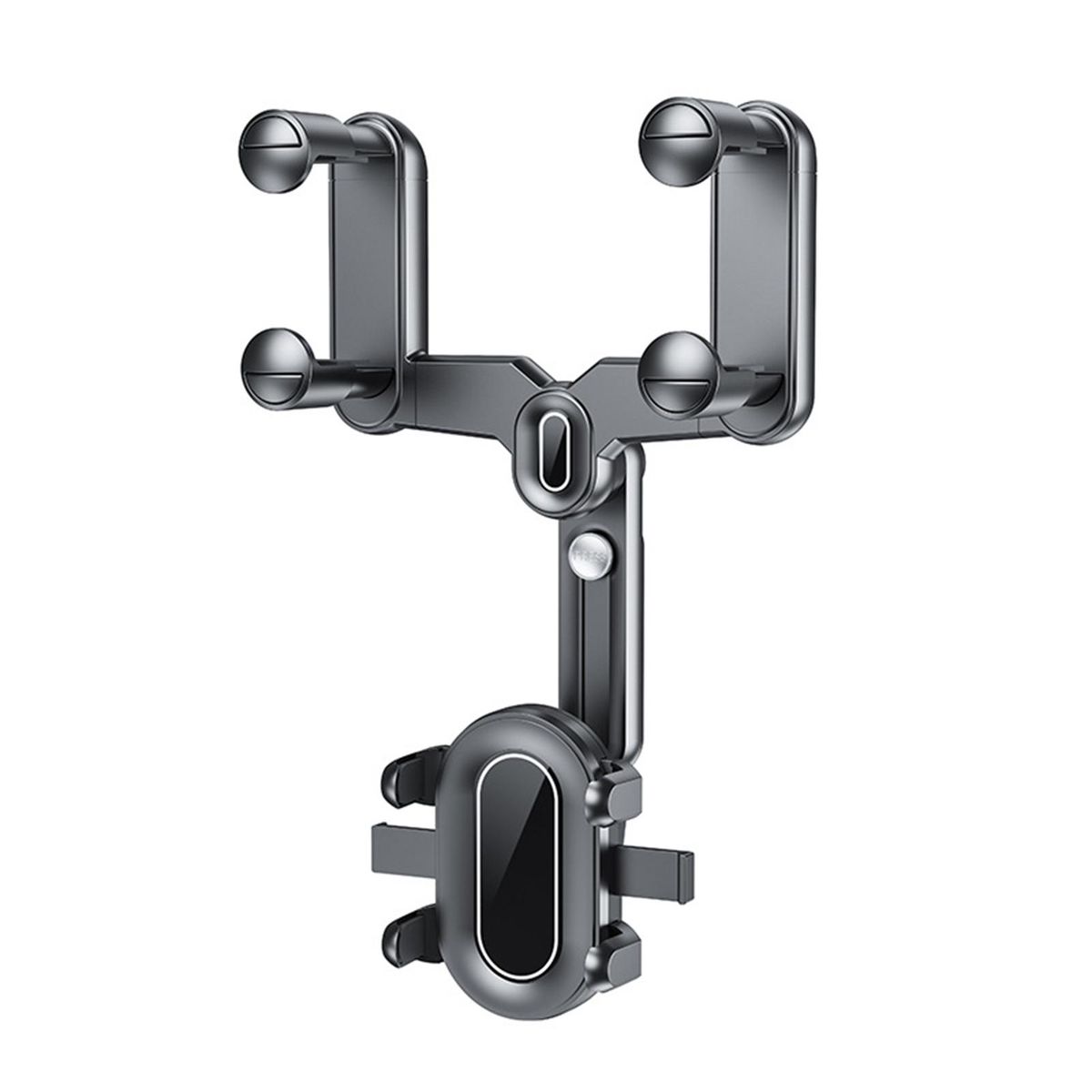 Rearview Mirror Phone Holder Car Phone Mount- Phone Bracket Phone Stand with 360° Rotation  Clips Universal Multifunctional Retractable One-Buttom Release Firm for Phone 4-7inch