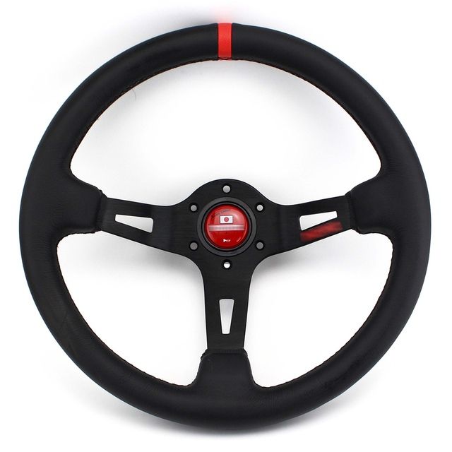 Universal Jdm Style 340mm Deep Leather Car Racing Gaming